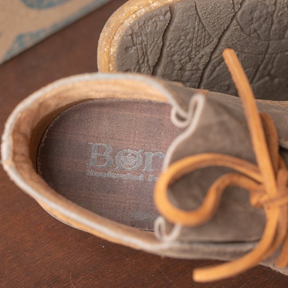 Born Cele Suede Braided Strap Cork Sole Booties Women's US size 6.5M Brown - Picture 6 of 11